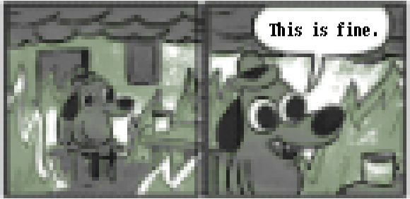 High Quality This is Fine but Retro Blank Meme Template