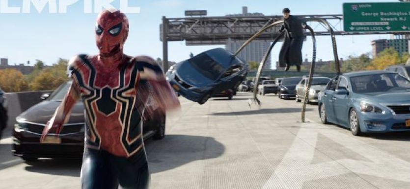 Spiderman running from Doc Oc Blank Meme Template