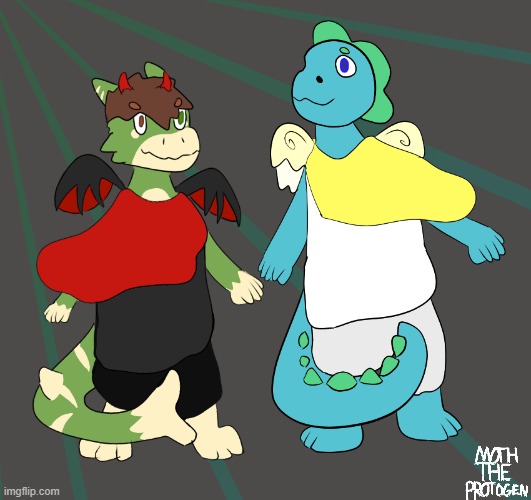 I made matching Halloween costumes for Pistachio and Cyan | image tagged in halloween,halloween costume,furry,art,gay | made w/ Imgflip meme maker