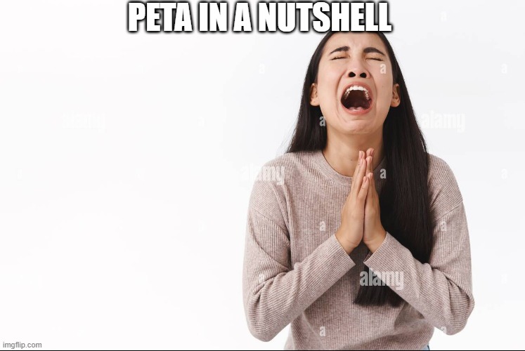 Crybabies | PETA IN A NUTSHELL | image tagged in peta | made w/ Imgflip meme maker