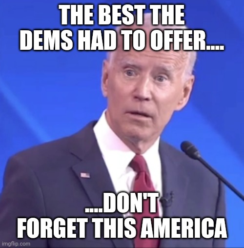 Biden Alzheimer | THE BEST THE DEMS HAD TO OFFER.... ....DON'T FORGET THIS AMERICA | image tagged in biden alzheimer | made w/ Imgflip meme maker