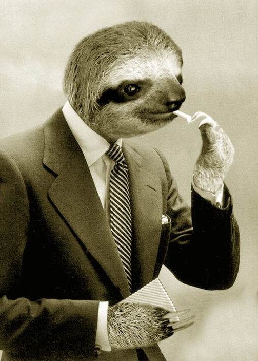 Sloth gentleman Blank Meme Template