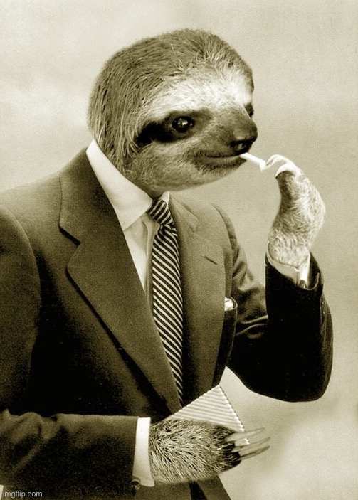 Sloth gentleman | image tagged in sloth gentleman | made w/ Imgflip meme maker