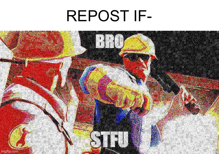 Engineer Bro Stfu | REPOST IF- | image tagged in engineer bro stfu | made w/ Imgflip meme maker