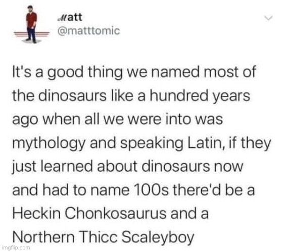 Naming Dinosaurs | image tagged in naming dinosaurs | made w/ Imgflip meme maker
