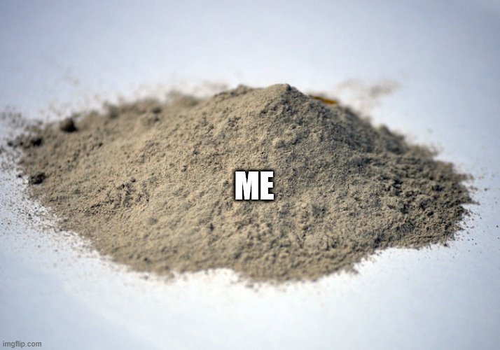 pile of dust | ME | image tagged in pile of dust | made w/ Imgflip meme maker