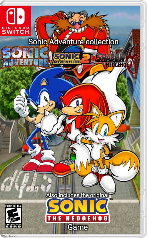 I was bored. | Sonic Adventure collection; Also includes the original; Game | image tagged in sonic the hedgehog | made w/ Imgflip meme maker
