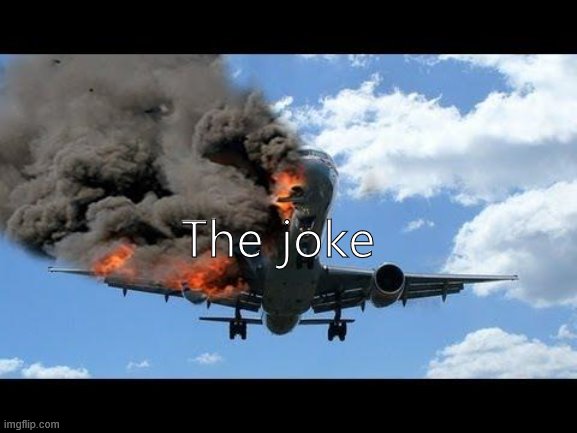 plane crash | The joke | image tagged in plane crash | made w/ Imgflip meme maker