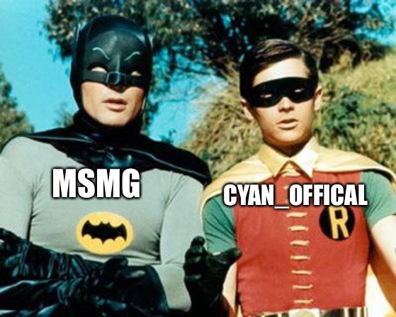 They’re basically the same | MSMG; CYAN_OFFICAL | image tagged in batman and robin | made w/ Imgflip meme maker