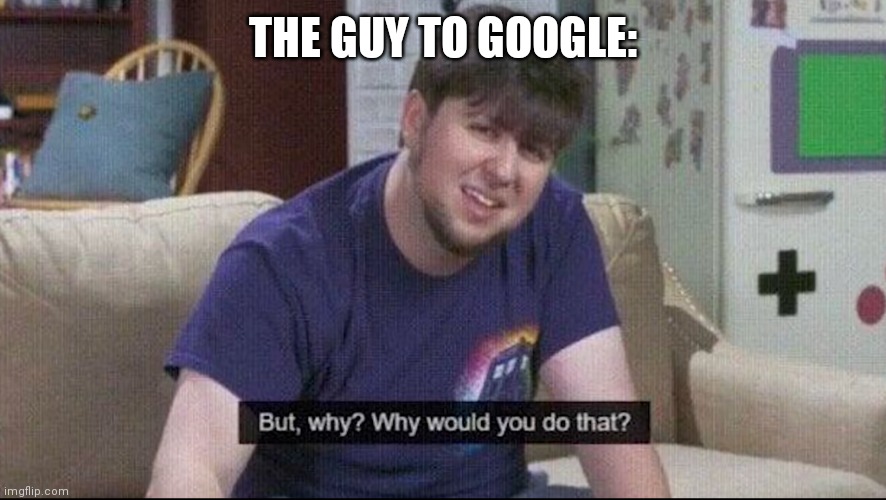 But why why would you do that? | THE GUY TO GOOGLE: | image tagged in but why why would you do that | made w/ Imgflip meme maker