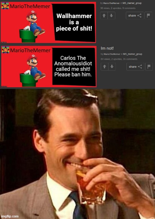 IM DYING | image tagged in man with drink laughing | made w/ Imgflip meme maker