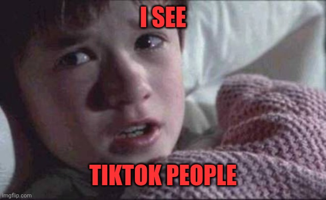 I See Dead People | I SEE; TIKTOK PEOPLE | image tagged in memes,i see dead people | made w/ Imgflip meme maker