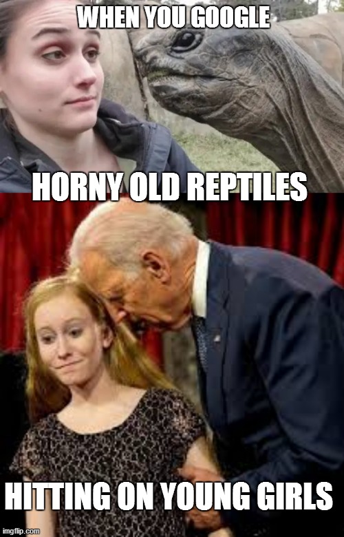 WHEN YOU GOOGLE; HORNY OLD REPTILES; HITTING ON YOUNG GIRLS | made w/ Imgflip meme maker