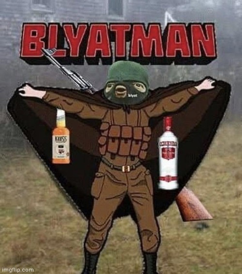 Found this template lol, going to bed rn | image tagged in blyatman | made w/ Imgflip meme maker