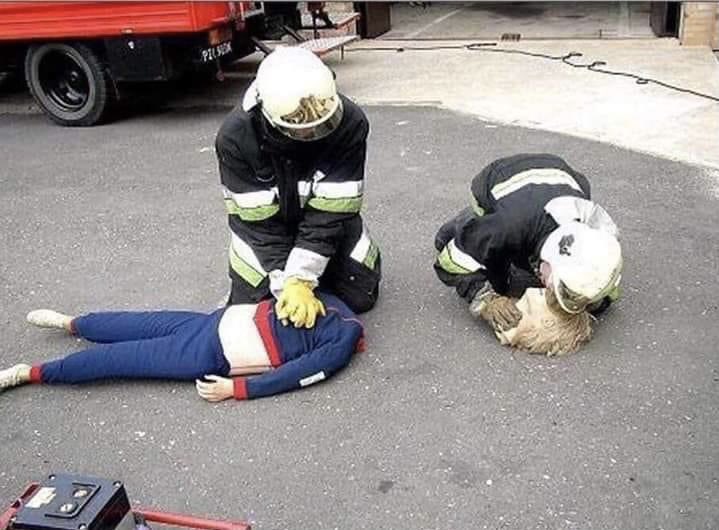 fireman mannequin dead first help Blank Meme Template