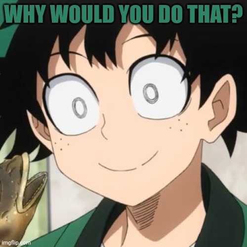 Triggered Deku | WHY WOULD YOU DO THAT? | image tagged in triggered deku | made w/ Imgflip meme maker