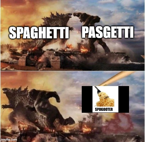 Kong Godzilla Doge | PASGETTI; SPAGHETTI | image tagged in kong godzilla doge | made w/ Imgflip meme maker