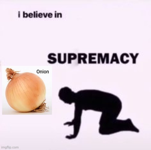 Onion | Onion | image tagged in i believe in supremacy,onion,onions,funny,memes,meme | made w/ Imgflip meme maker