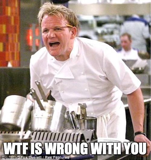 Chef Gordon Ramsay Meme | WTF IS WRONG WITH YOU | image tagged in memes,chef gordon ramsay | made w/ Imgflip meme maker