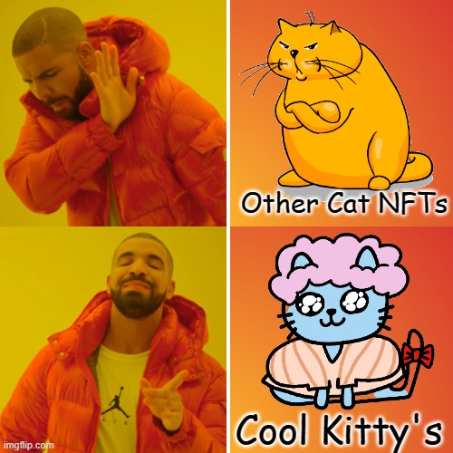 Drake on Cool Kitty's | Other Cat NFTs; Cool Kitty's | image tagged in nft | made w/ Imgflip meme maker