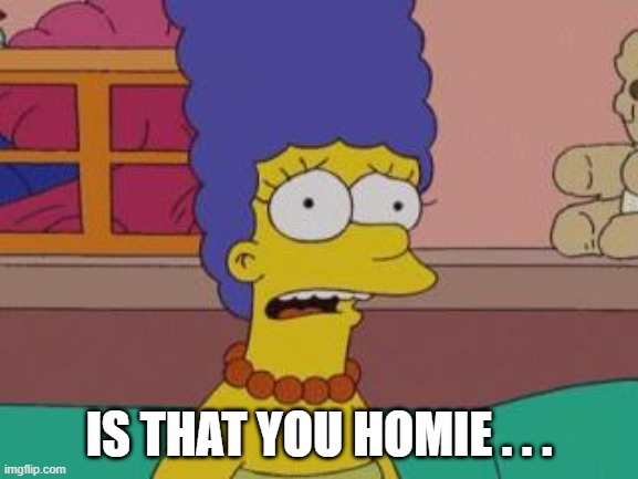 Marge Simpson | IS THAT YOU HOMIE . . . | image tagged in marge simpson | made w/ Imgflip meme maker