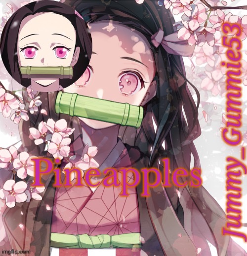 Jummy's Nezuko Temp | Pineapples | image tagged in jummy's nezuko temp | made w/ Imgflip meme maker