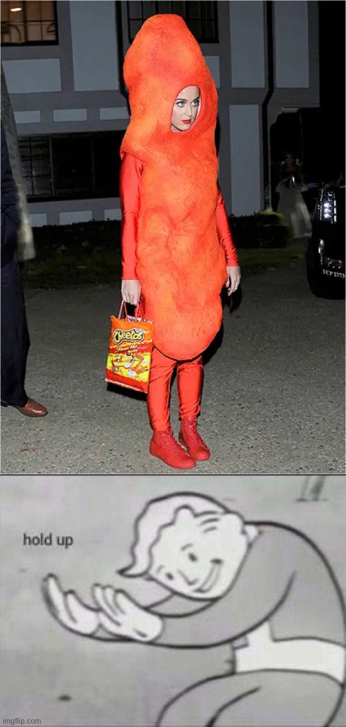 image tagged in fallout hold up,memes,cheetos,spicy memes,halloween,funny | made w/ Imgflip meme maker