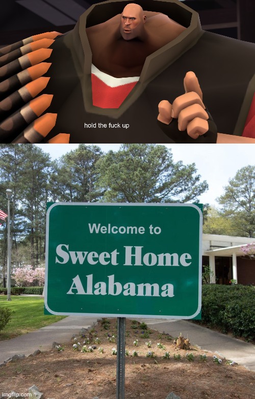 image tagged in heavy hold up,welcome to sweet home alabama | made w/ Imgflip meme maker