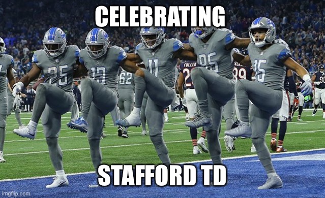 Owen 7 | CELEBRATING; STAFFORD TD | image tagged in owen 7 | made w/ Imgflip meme maker