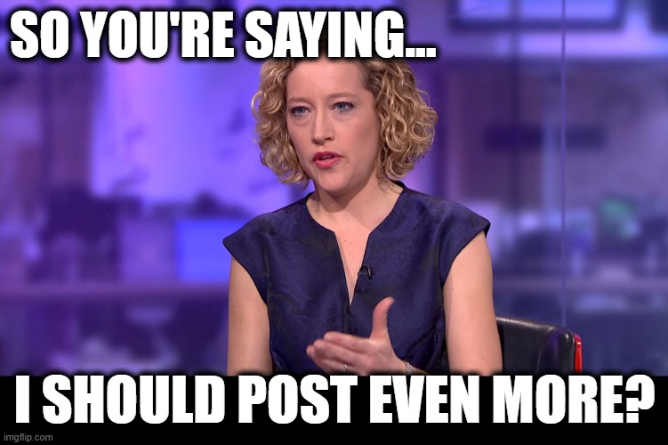 So you're saying | SO YOU'RE SAYING... I SHOULD POST EVEN MORE? | image tagged in so you're saying | made w/ Imgflip meme maker