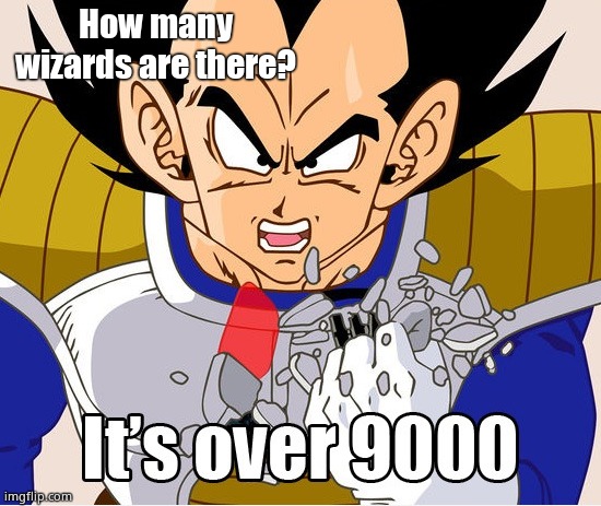 It's over 9000! (Dragon Ball Z) (Newer Animation) | How many wizards are there? | image tagged in it's over 9000 dragon ball z newer animation | made w/ Imgflip meme maker