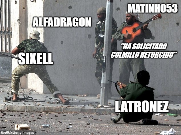 Sixell carreando la GW | MATINHO53; ALFADRAGON; "HA SOLICITADO COLMILLO RETORCIDO"; SIXELL; LATRONEZ | image tagged in epic seven | made w/ Imgflip meme maker