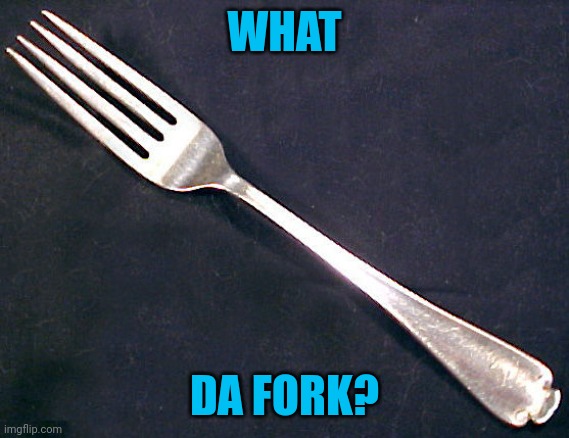 fork | WHAT DA FORK? | image tagged in fork | made w/ Imgflip meme maker