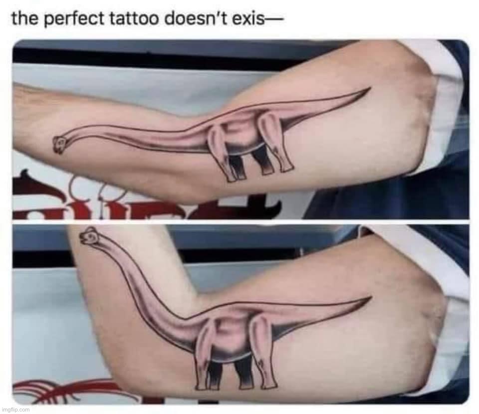 The perfect dinosaur tattoo | image tagged in the perfect dinosaur tattoo | made w/ Imgflip meme maker