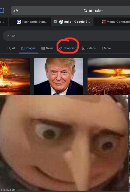 Nuke | image tagged in nuke,gru,ur mom,what,why are you reading this | made w/ Imgflip meme maker