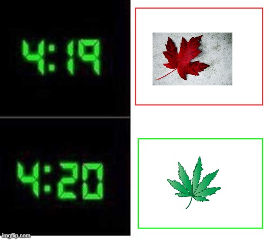 maple vs weed | image tagged in 4 20 | made w/ Imgflip meme maker