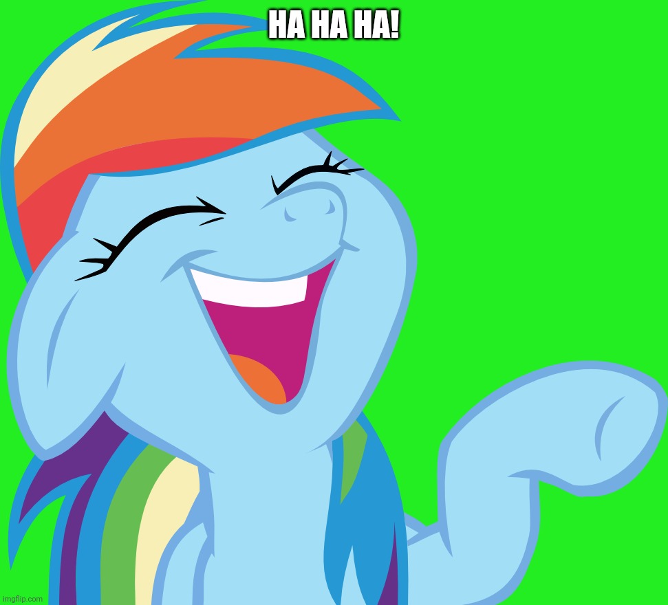 Laughable Rainbow Dash (MLP) | HA HA HA! | image tagged in laughable rainbow dash mlp | made w/ Imgflip meme maker