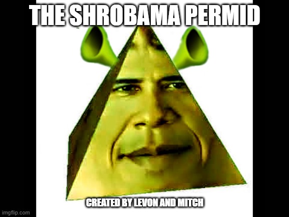 the shrobama permid | THE SHROBAMA PERMID; CREATED BY LEVON AND MITCH | image tagged in the shrobama permid | made w/ Imgflip meme maker