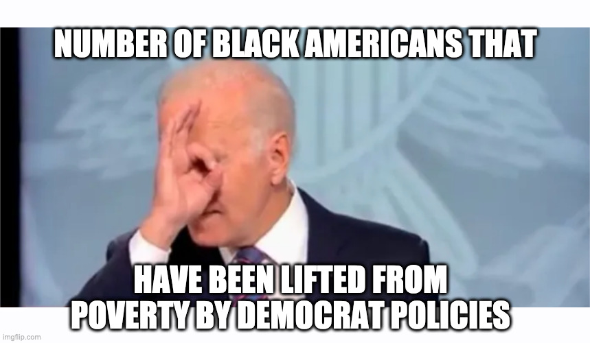 ZERO, Jack. | NUMBER OF BLACK AMERICANS THAT; HAVE BEEN LIFTED FROM POVERTY BY DEMOCRAT POLICIES | image tagged in zero zero | made w/ Imgflip meme maker