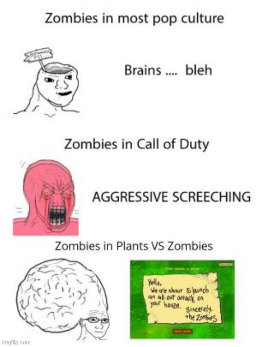 smort | image tagged in plants vs zombies,zombie | made w/ Imgflip meme maker
