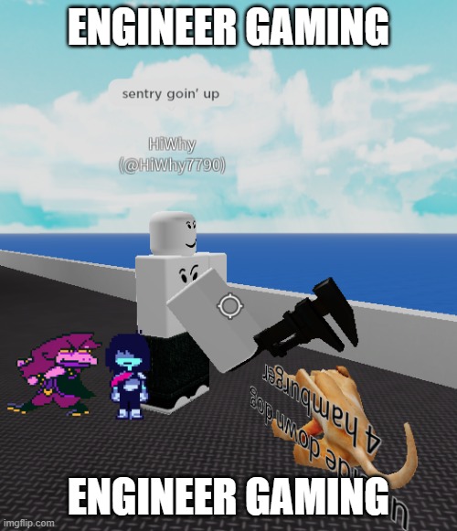 Engineer Gaming but Item Asylum | ENGINEER GAMING; ENGINEER GAMING | image tagged in yes,roblox,item asylum,i dont have any tag ideas,oh wow are you actually reading these tags | made w/ Imgflip meme maker