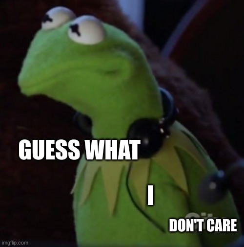 Don't Care Kermit | image tagged in don't care kermit | made w/ Imgflip meme maker