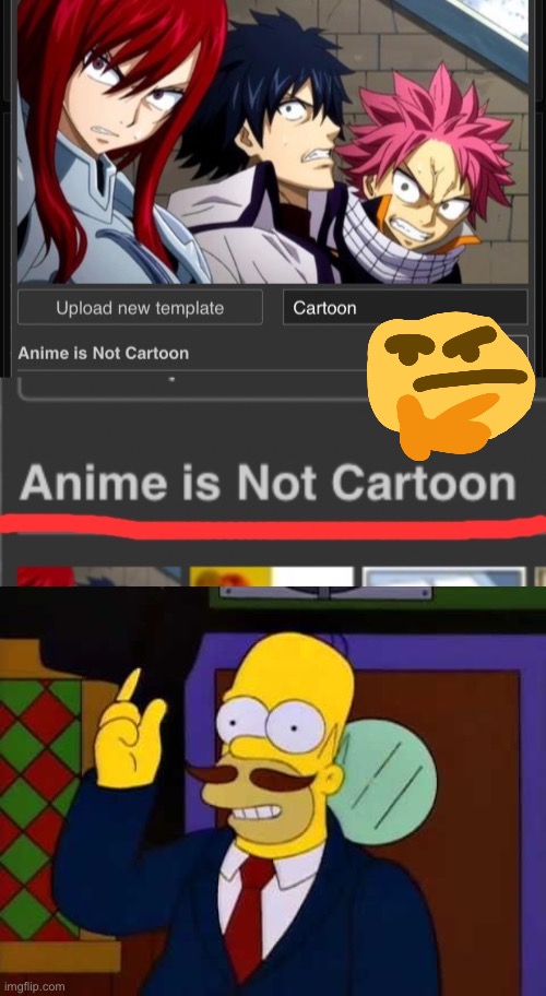 [Author of this template: AUP, probably] | image tagged in anime is not cartoon,guy incognito,aup,rup,incognitoguy,anime | made w/ Imgflip meme maker