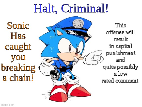 High Quality Halt Criminal (Sonic) Blank Meme Template