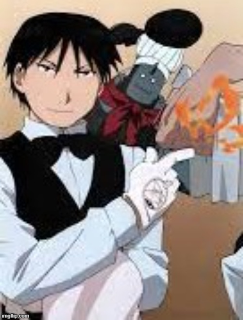 Yo- What restaurant is dis? I wanna go :O I wonder if he cooks he steak wit his flames | made w/ Imgflip meme maker