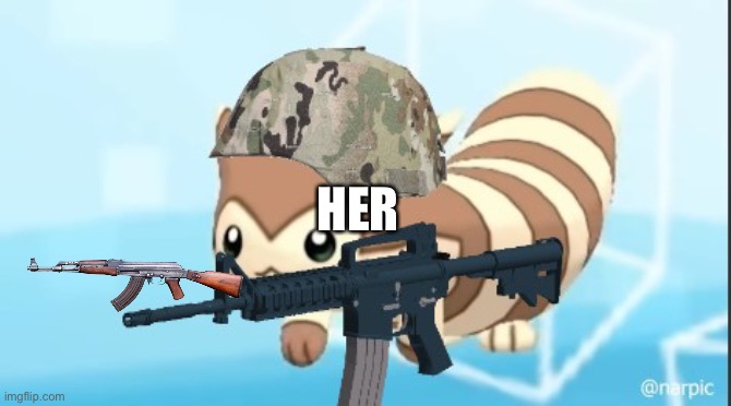 furret army | HER | image tagged in furret army | made w/ Imgflip meme maker