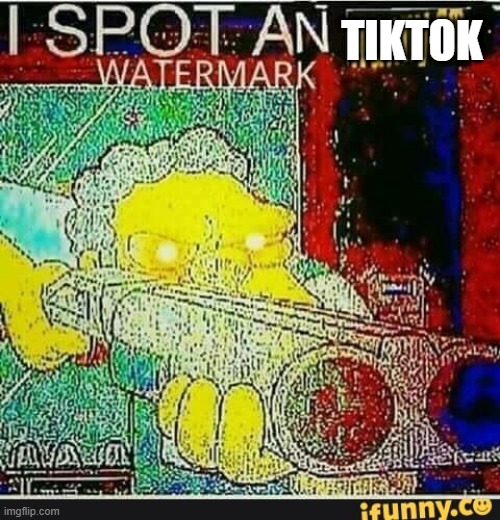 When the video is about to start and you notice a TikTok watermark: | TIKTOK | image tagged in i spot an ifunny watermark | made w/ Imgflip meme maker