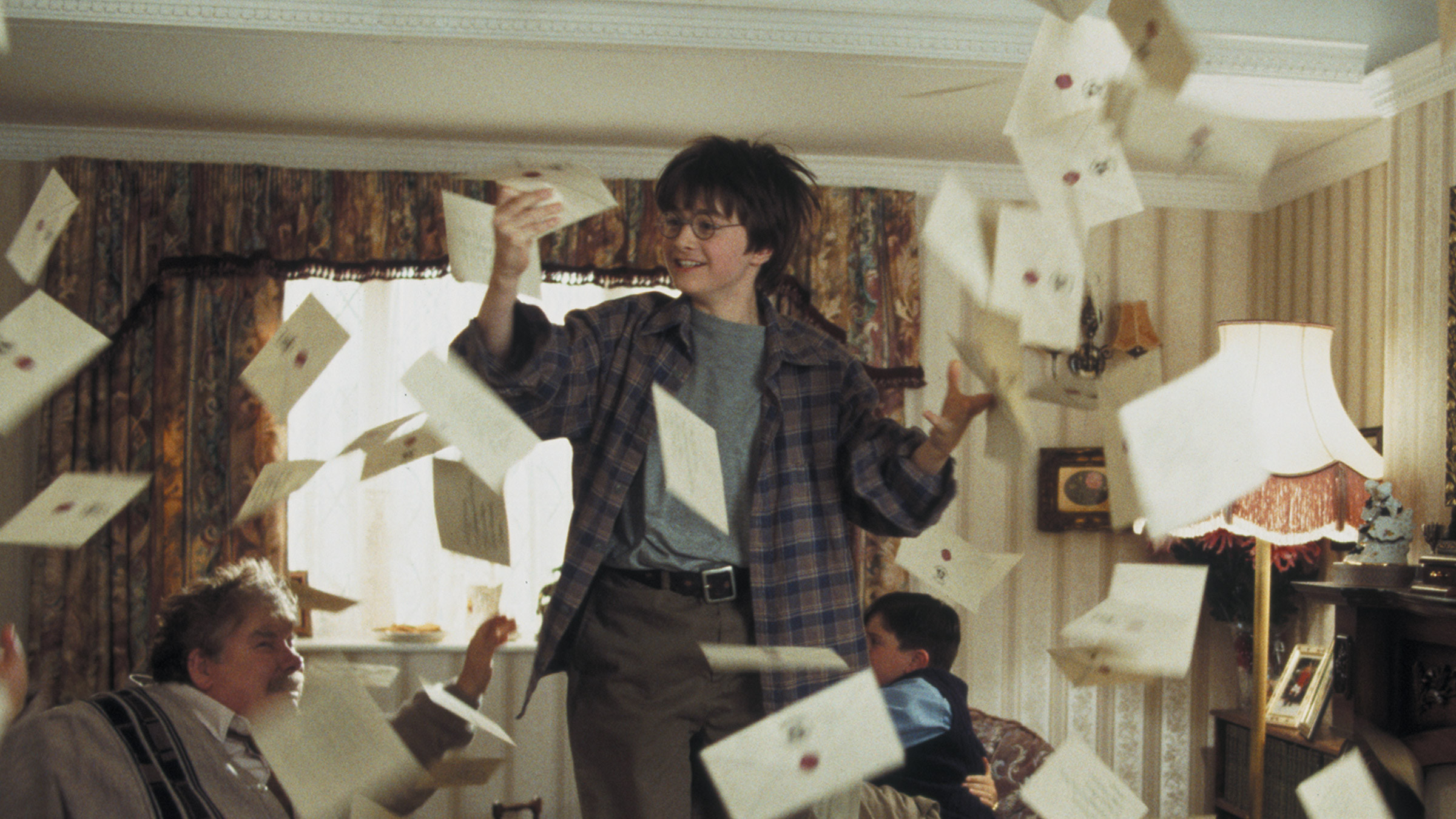 Harry receiving all the letters to go to Hogwarts Blank Meme Template