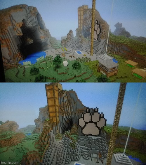 Just some mountain base I made | image tagged in minecraft | made w/ Imgflip meme maker