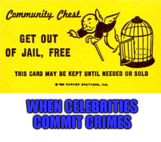 Get out of Jail Free | WHEN CELEBRITIES COMMIT CRIMES | image tagged in blank white template,get out of jail free card monopoly | made w/ Imgflip meme maker